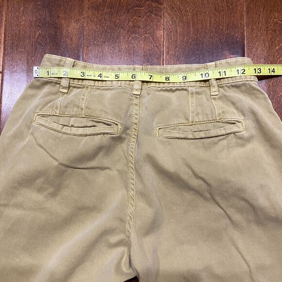 Free People Petite Khaki Chino Cotton Straight Leg Pants Women's Size 0 - Picture 6 of 7